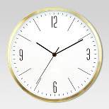 6" Round Wall Clock White/Brass - Project 62™