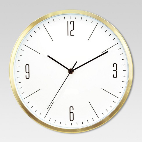 6" Round Wall Clock White/Brass - Project 62™ - image 1 of 4