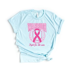 Simply Sage Market Women's Pink Ribbon Warrior Short Sleeve Graphic Tee - 1 of 3