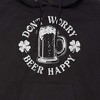 Men's - Instant Message - Don't Worry Beer Happy Graphic Fleece Pullover Hoodie - 2 of 4