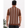 INSPIRE CHIC Men's Jacquard Short Sleeve Button Down Knitted Golf Polo Shirts - 3 of 4
