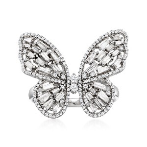 Ross-Simons 1.00 ct. t.w. Diamond Butterfly Ring in 14kt White Gold - 1 of 4