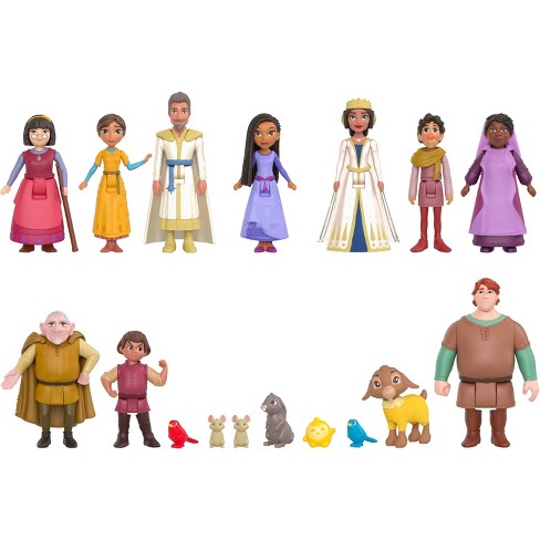 Disney Wish Kingdom of Rosas Character Small Doll Set, 10 Posable Mini  Dolls & 5 Friend Figures