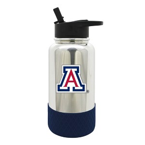 NCAA Arizona Wildcats 32oz Chrome Thirst Hydration Water Bottle: Stainless Steel, Flip-Top Lid - 1 of 3