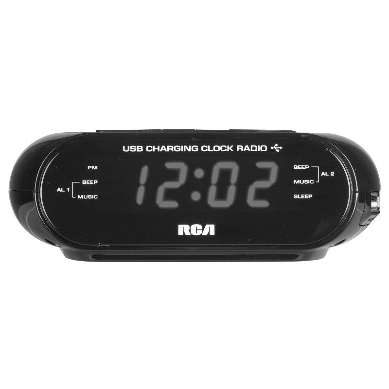 RCA Dual Wake USB Charging Clock Radio, 1 of 5