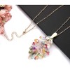 Acrylic Pendant Necklace Earrings – Long Statement Leaf Charm Necklace Tortoise Resin Palm Leaf Earrings Fashion Necklaces Earrings for Women - 4 of 4