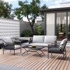 LuxenHome 4-Piece Iron Outdoor Patio Furniture Set with Removable Cushions - 2 of 4