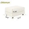 FURNIinspire Ottomans And Benches Plush Corduroy Ottoman, Living Room Ottoman, End of Bed Bench for 4, Bedroom Ottoman, Beige, 31.5"*23.6"*15.76" - 3 of 4