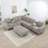 Aortzio Corduroy 95.7"W Section Sofa Combination,7 Seats,With Ottoman,Can Be Combined At Will - 4 of 4