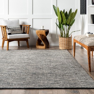 Coastal Cool Gray Cotton 4' x 6' Handcrafted Area Rug