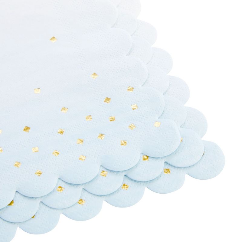 Sparkle and Bash 100 Pack Ombre Cocktail Napkins for Boy Baby Shower, Wedding, Birthday Party (5 x 5 in, Light Blue), 4 of 10