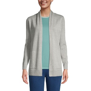 Lands' End Women's Long Sleeve Open Long Cardigan Sweater - 1 of 4