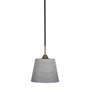 Toltec Lighting Paramount 1 - Light Pendant in  Matte Black/Brass with 10" Gray Matrix Shade - 1 of 1