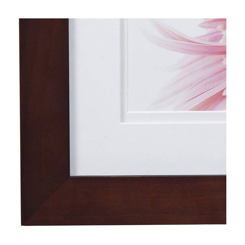 Gallery Solutions 8&#34;x8&#34; Flat Walnut Tabletop Wall Frame with Double White Mat 5&#34;x5&#34; Image, 3 of 5