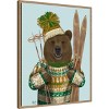 Amanti Art 23"x28" Bear in Christmas Sweater by Fab Funky Framed Canvas Wall Art Print - 2 of 4