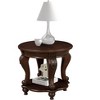 NicBex 22" Retro Round End Table,Solid Wood Sofa Side Table with Shelf, Living Room Corner Table Easy Assemble, Cherry - 3 of 4