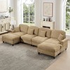 Classic U-Shape 4-Seater Modular Sectional Sofa with Flared Arms, Removable Ruffles Skirts & Movable Ottomans, Chenille Deep Seat Cloud Sofa - 4 of 4