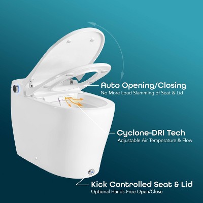 BidetMate 6000 Series White Elongated Smart Toilet with Remote