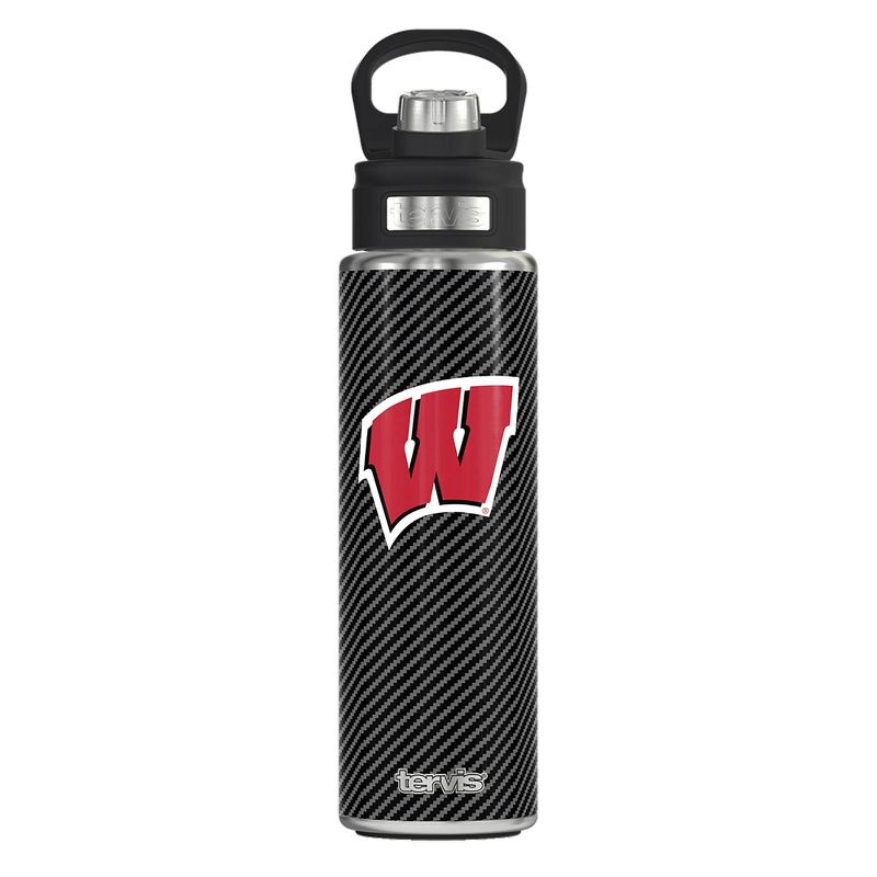 NCAA Wisconsin Badgers Carbon Fiber Wide Mouth Water Bottle - 24oz, 1 of 4