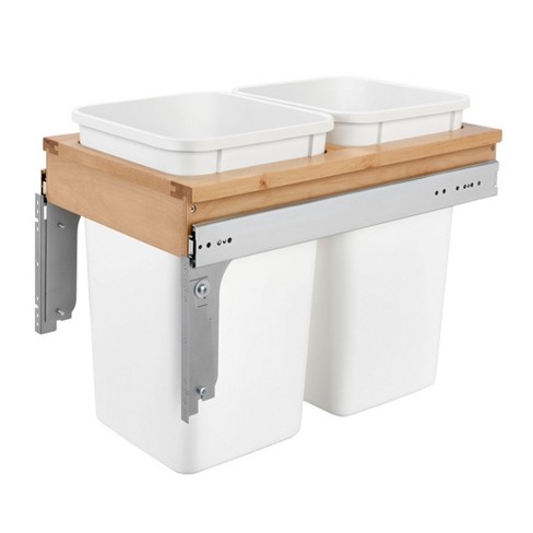 Pull Out Trash Can Under Cabinet - Under Sink Trash Can Pull Out Kit, Adjustable Kitchen Garbage Can Pull Out, Roll Out Kitchen Cabinet Trash Can