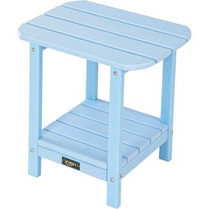 VINGLI HDPE Outdoor Side Table, Waterproof 2-Tier Patio Side Table End Tables for Patio Deck Porch Backyard Pool - 1 of 4