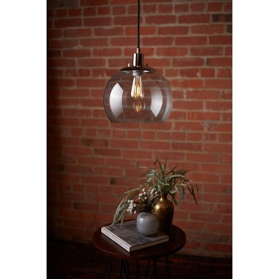 Satin Nickel Vintage Pendant Light with Black Cord