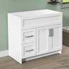 Bath Vanity Cabinet without Top 36 in. W x 21.5 in. D x 33.5 in. H Bathroom Vanity in White with Brushed Nickel Handle - 3 of 4
