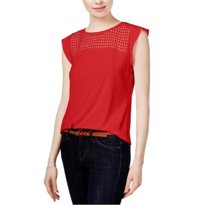 maison Jules Womens Flutter Sleeve Pullover Blouse
