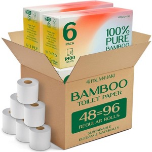 Palm Naki Bamboo Toilet Paper 3-Ply, 300 Sheets/Roll, Strong & Gentle, Tree-Free Septic-Safe - 1 of 4