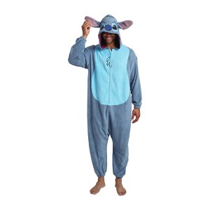 Lilo & Stitch Stitch Adult Long Sleeve Hooded Kigurumi Onesie Costume Cosplay Suit - 1 of 4