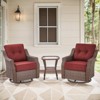 POCASSY Outdoor Swivel Patio Chairs Set with 6-Inch Thick Cushions, All Weather Brown Wicker Patio Furniture Set Outdoor Bistro Set for Porch - 3 of 4