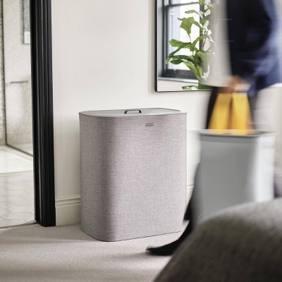 Gray 90L Laundry Separation Basket with Lid for Kids