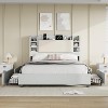 AMERLIFE Bed Frame with 4 Storage Drawers and Bookcase Headboard - 2 of 4