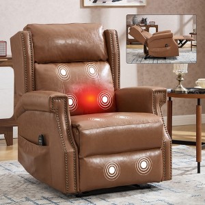 TinyHomie Manual Recliner Chair in Faux Leather for Living Room - 1 of 4