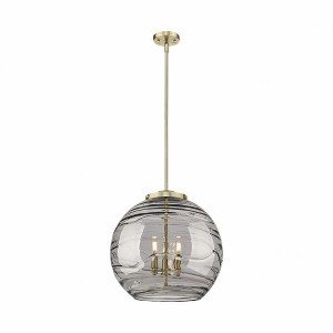 Athens Deco Swirl - 3 Light Pendant In Industrial Style-19.5 Inches Tall and 17.88 Inches Wide - 1 of 1