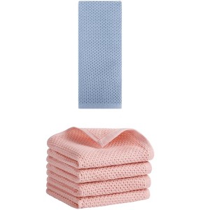 REGALWOVEN 5 Pack Soft Absorbent Waffle Cotton Bathroom Hand Towel Set 13" x 30" - 1 of 4