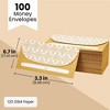 Paper Junkie 100 Pack Gold Money Envelopes for Cash Gifts, Fancy Decorative Design for Birthday, Graduations, Weddings (6.7 x 3.3 In) - 4 of 4