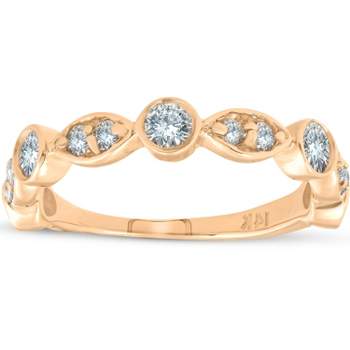 Pompeii3 1/2ct Diamond Wedding Ring 14k Yellow Gold Stackable Bezel 3/4 Eternity Band - Size 6