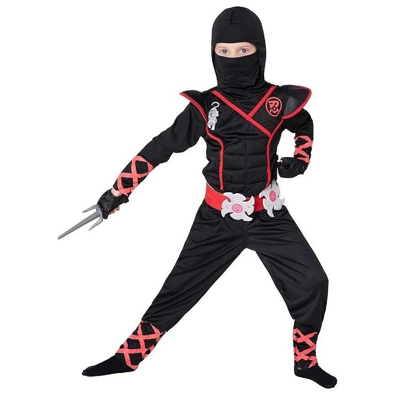 Syncfun Ninja Costume Deluxe Ninja Costume for Boys Halloween Ninja Costume Dress Up, 3 of 6