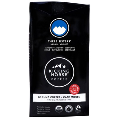 Kicking Horse Coffee Three Sisters Medium Roast Fair Trade Certified Organic Ground Coffee - 10oz