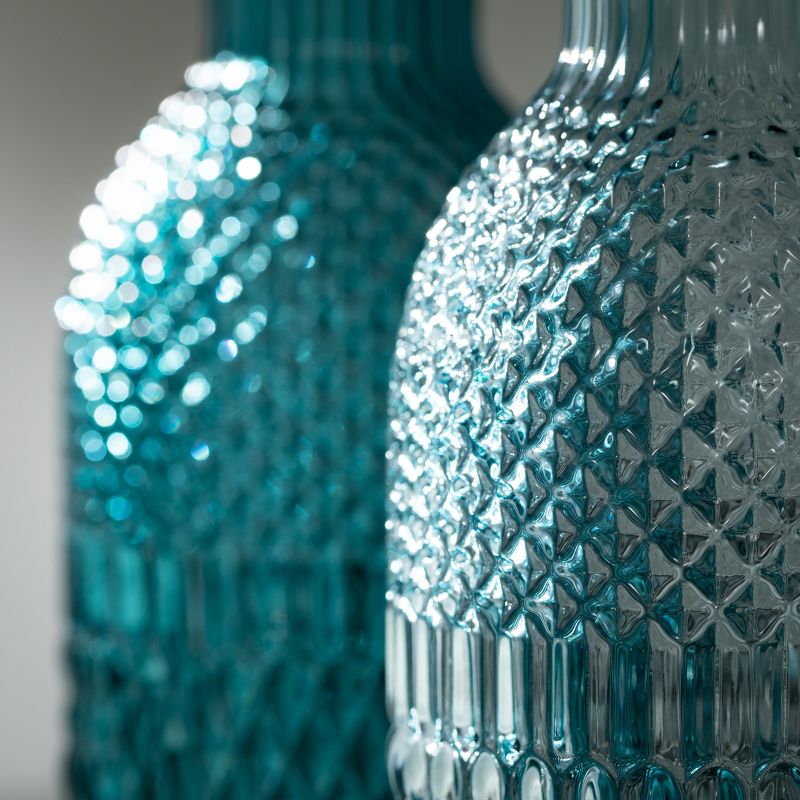 10"H Sullivans Turquoise Faceted Bottle Vases Set of 2, Blue, 2 of 6
