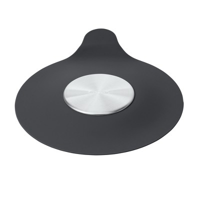 Gray Silicone and Stainless Steel Bathtub Drain Stopper