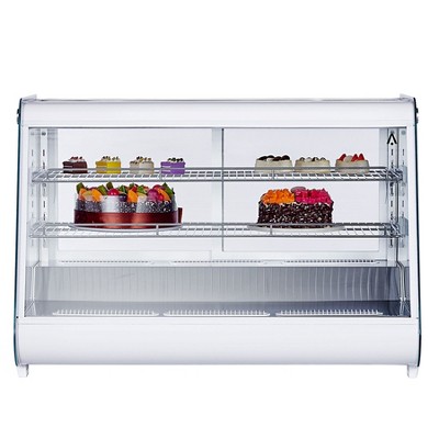 Acekool Commercial Countertop Refrigerator Display Case 6.5 Cu. Ft with Interior LED Lighting & Rear Sliding Door