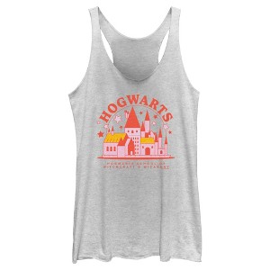 Women's Harry Potter Cute Starry Hogwarts Racerback Tank Top - 1 of 4