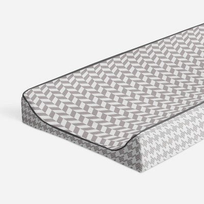 Bacati - Herringbone Quilted Muslin Changing Pad Cover Gray
