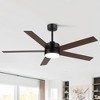 Airsurfer 56" Ceiling Fan with Light, Modern 5-Blade Black Fan, Quiet Reversible Motor, Remote Control, for Bedroom or Living Room - 4 of 4