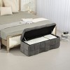 CAVINAS Velvet Storage Ottoman, Bedroom End Bench, Upholstered Ottoman with Storage and Safety Hinge, Entryway Padded Footstool, Entryway Bench - 3 of 4