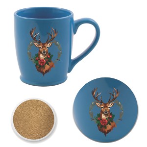 Courtside Market Holiday Buck 16 oz Morning Mug & Coaster Set - 1 of 1