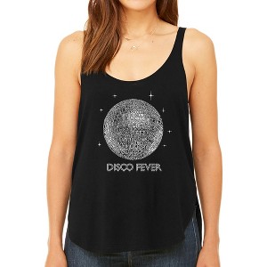 LA Pop Art Women's Premium Word Art Flowy Tank Top - Disco Ball - 1 of 4