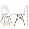 Tangkula 2-Piece Dining Chairs Modern Style Plastic DSW Chair Black/White/Blue - 4 of 4